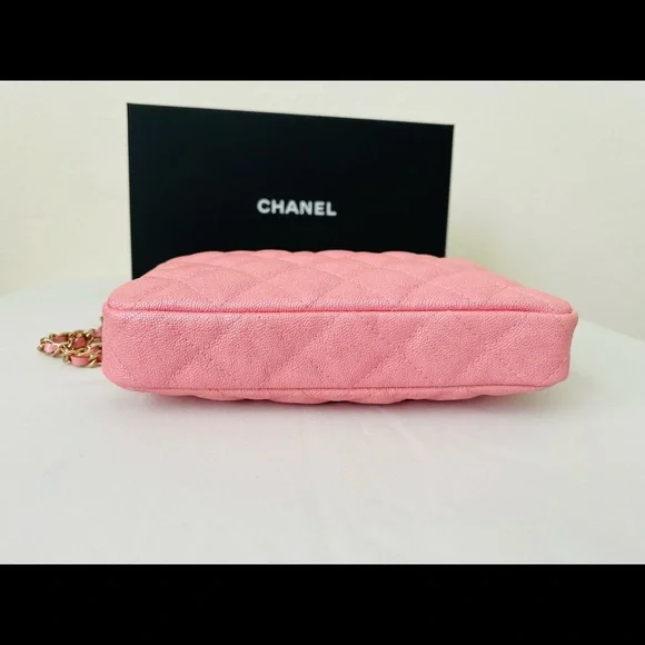 Chanel Pink Iridescent Clutch with Chain - Picture 5 of 14